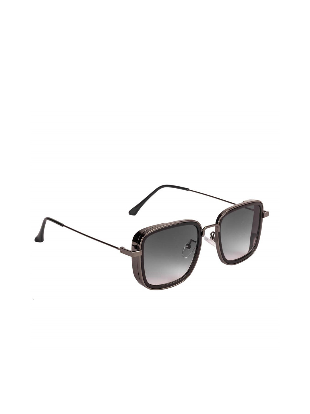 

SUNNIES Unisex Grey Lens & Gunmetal-Toned Square Sunglasses with UV Protected Lens, Grey melange