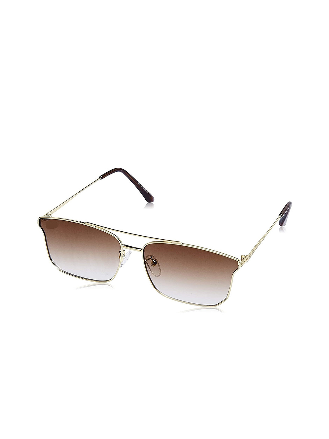 

SUNNIES Unisex Brown Lens & Gold-Toned Rectangle Sunglasses with UV Protected Lens
