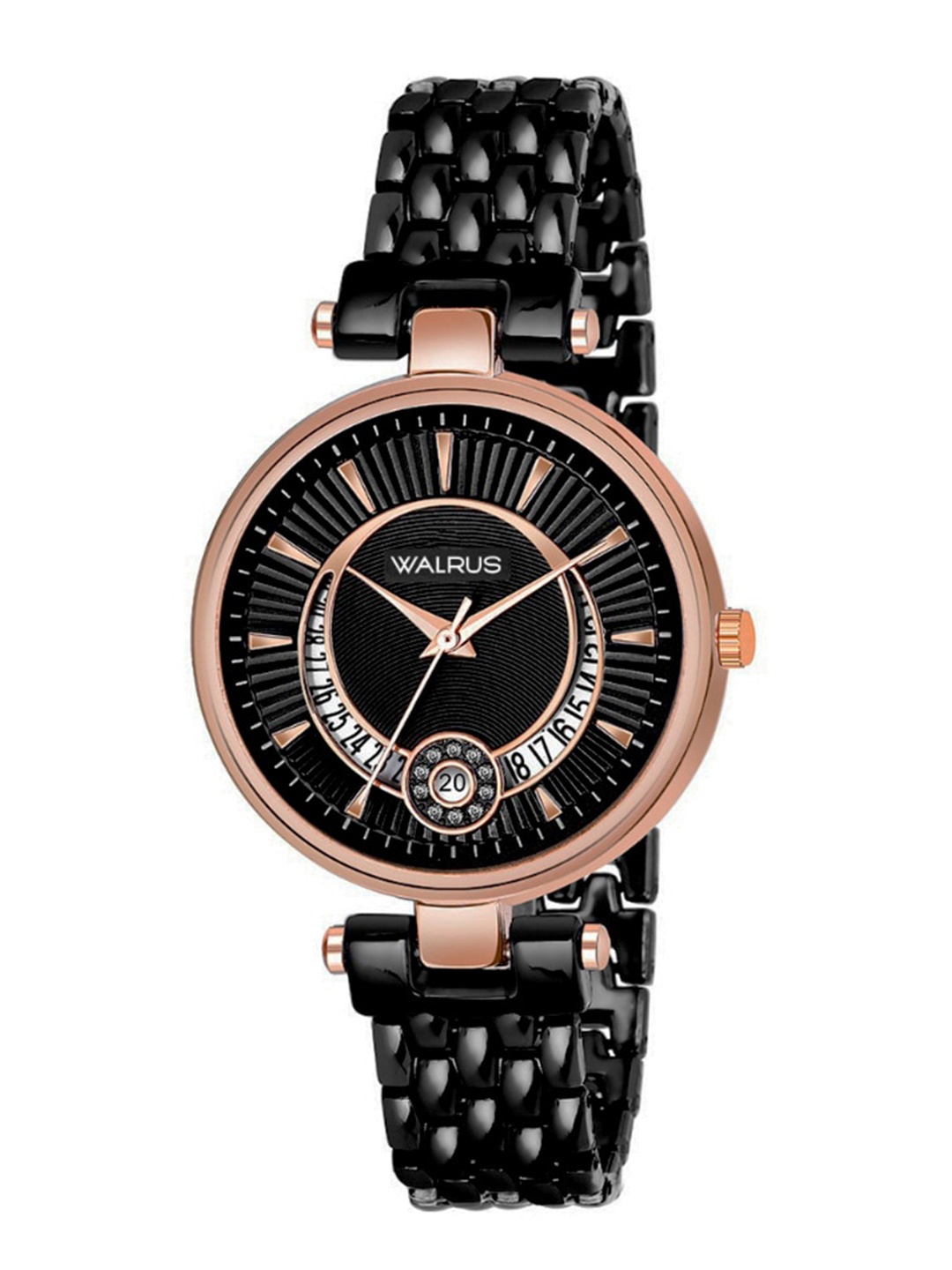 

Walrus Women Embellished Dial Stainless Steel Straps Analogue Watch WWTW-INC-X-020217_D, Black