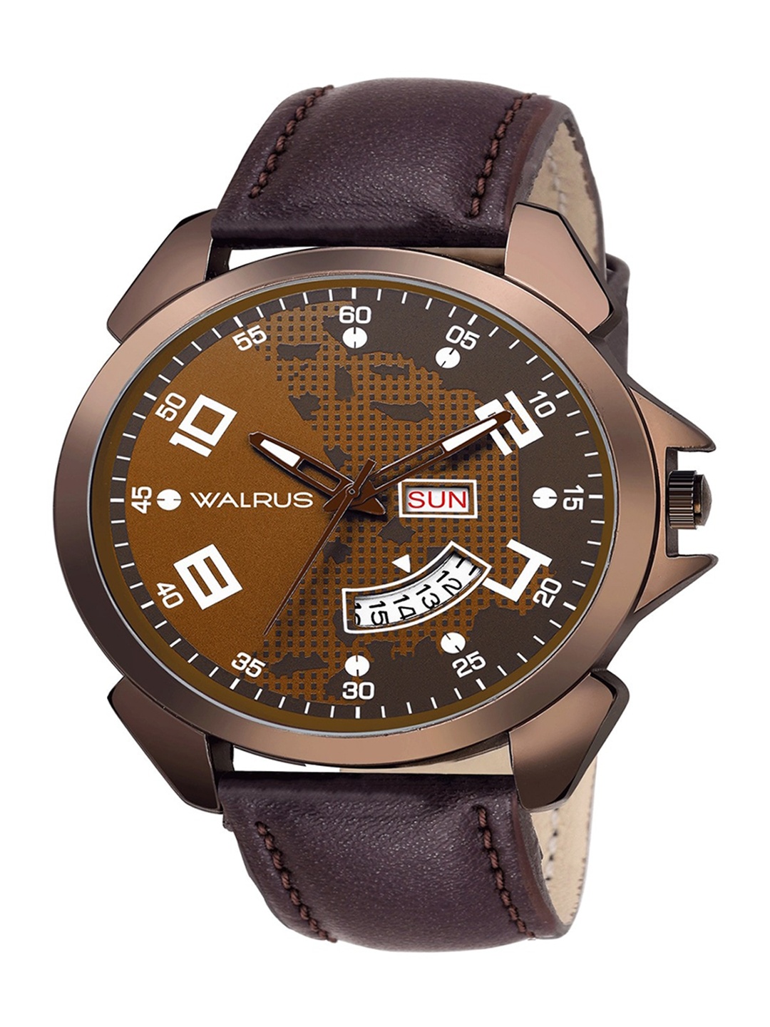 

Walrus Men Brass Dial Analogue Watch WWTM-INVC-XXII-050505_D, Brown