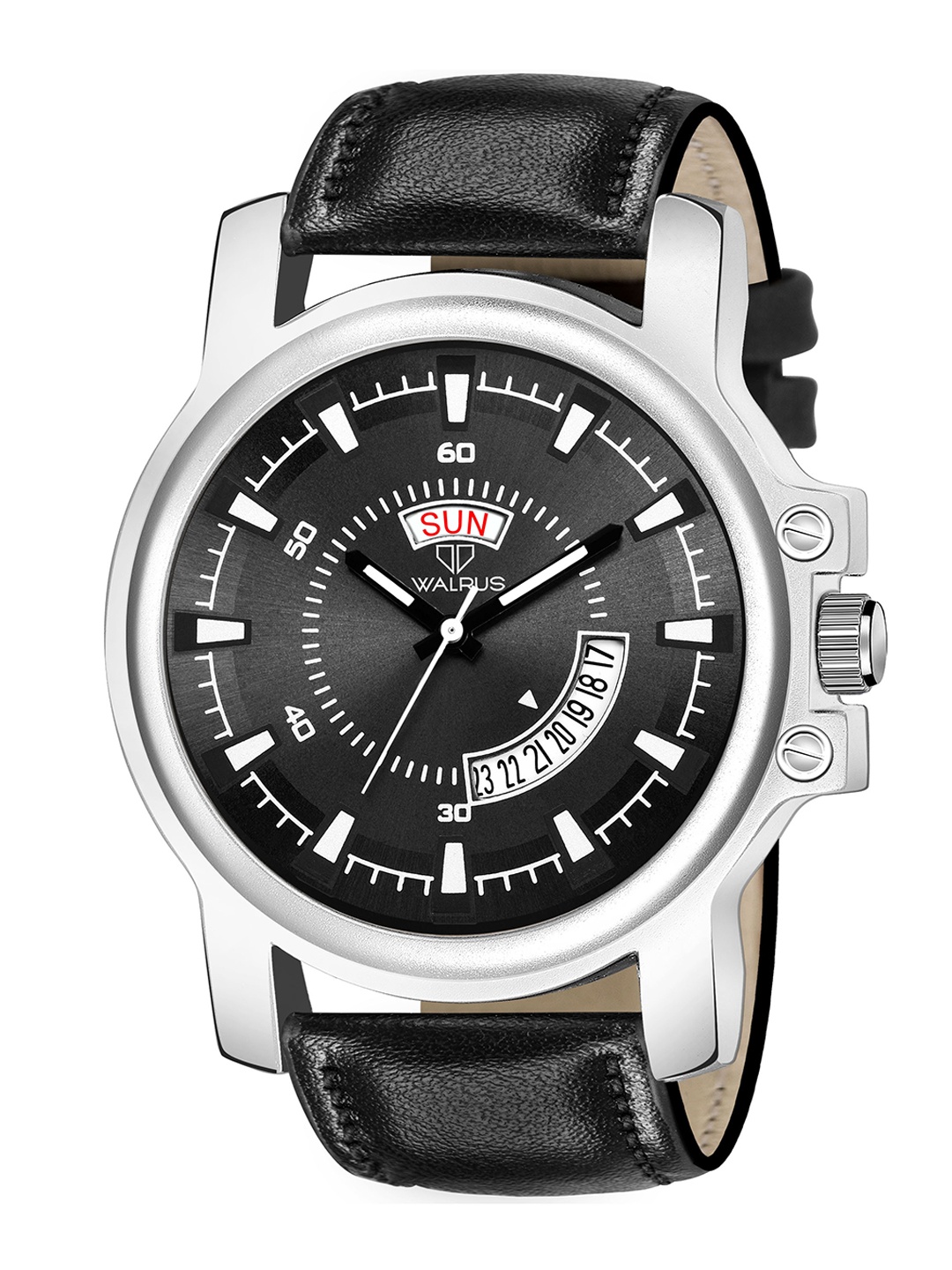 

Walrus Men Round Dial Date Aperture Analogue Watch WWTM-MVRK-IX-020207_D, Black