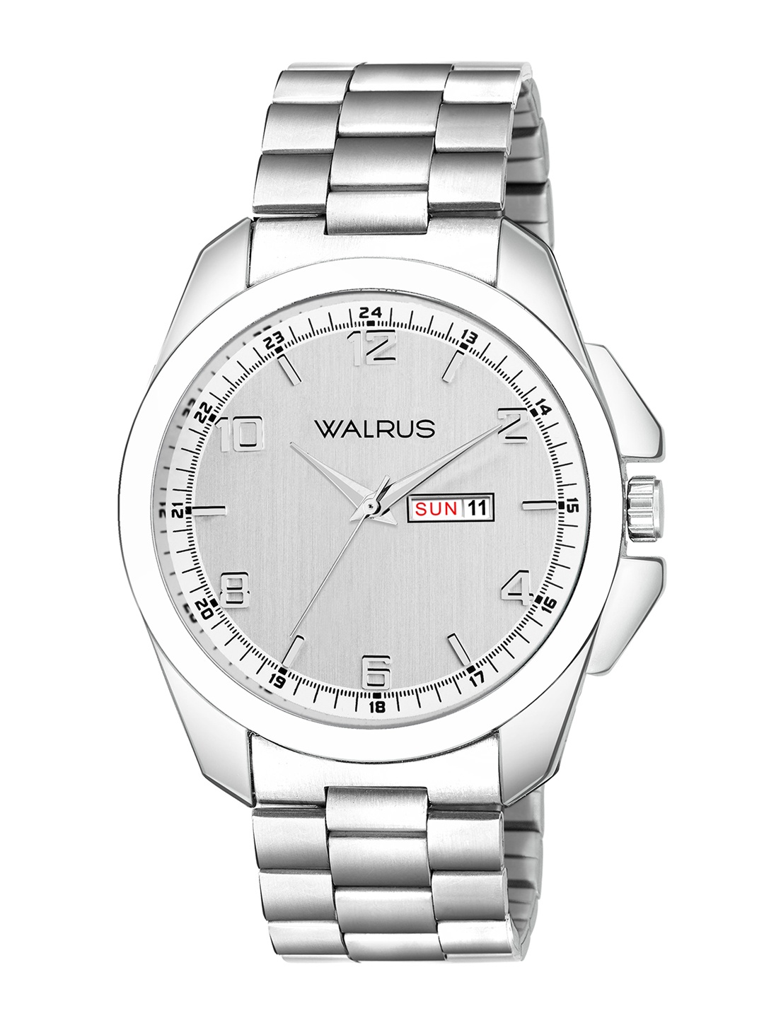 

Walrus Men Brass Dial & Bracelet Style Straps Analogue Watch WWTM-MVRIK-010707, Silver