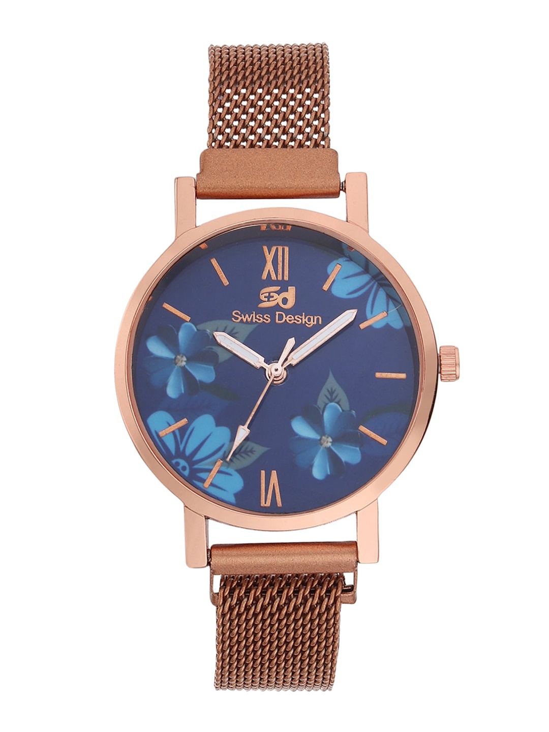 

Swiss Design Women Printed Dial Watch & Bracelet Gift Set SDWJ23 Set-62, Rose gold