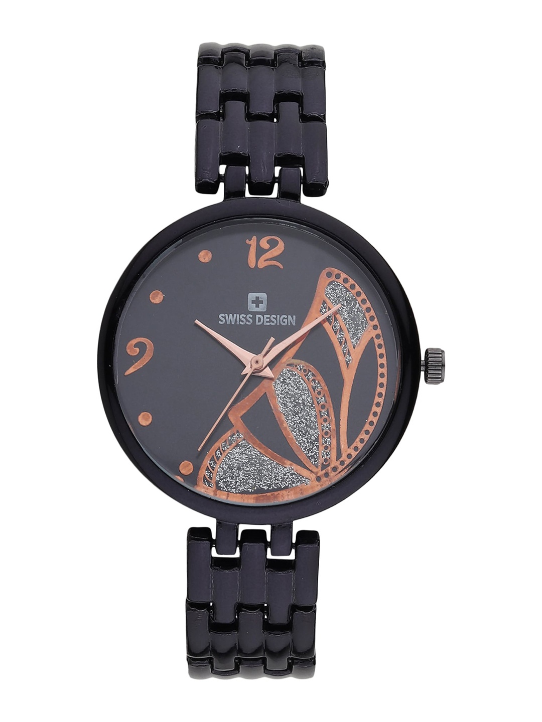 

Swiss Design Women 12 Bangles With Watch Gift Set-SDWJ23 Set-03, Black