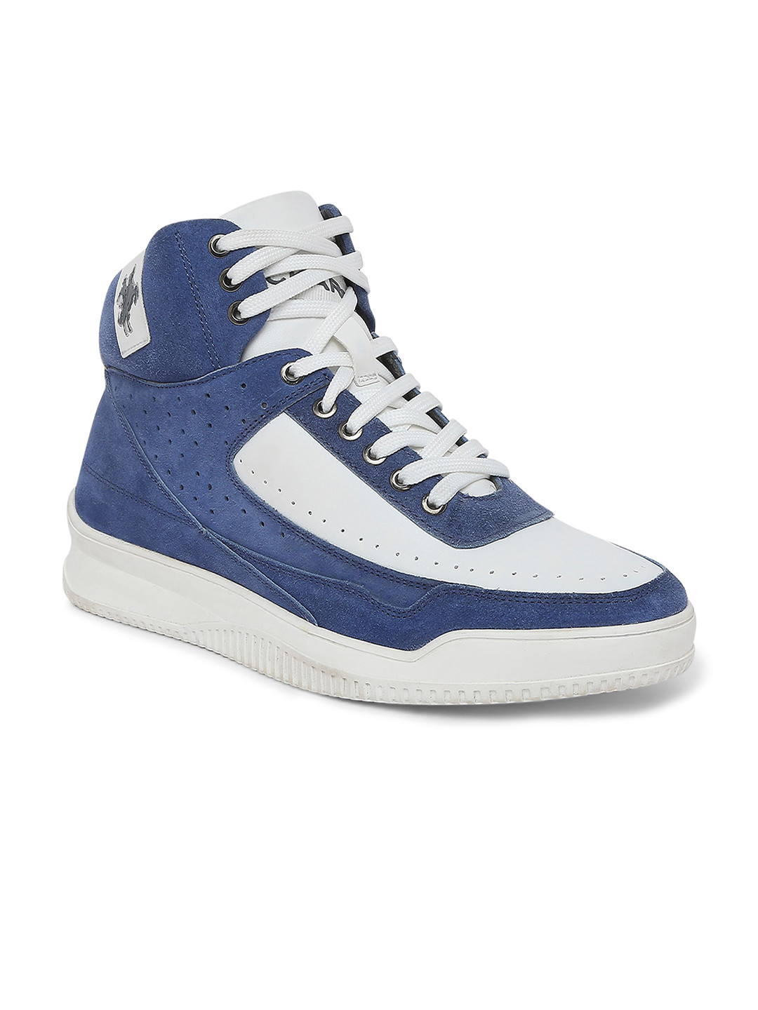 

Buckaroo Men Colourblocked Leather Mid-Top Sneakers, Blue