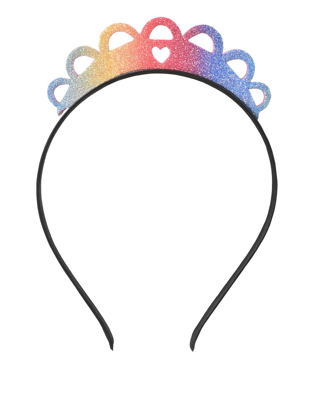 

Aye Candy Girls Rainbow Small Heart Tiara Hairband, Black