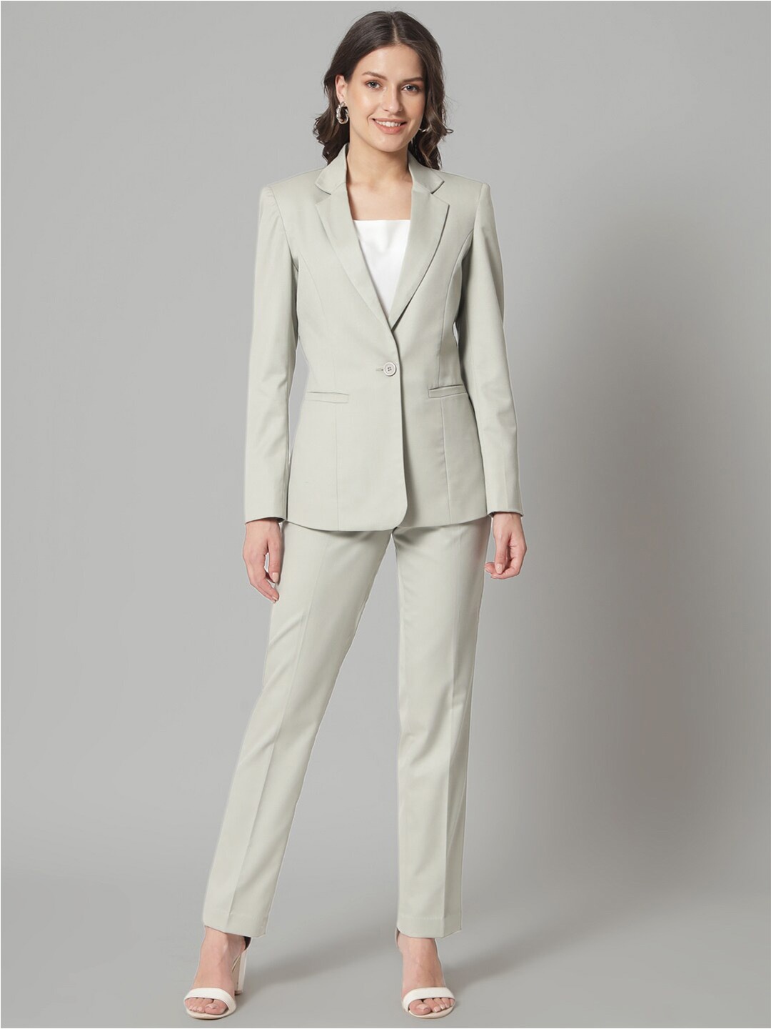 

PowerSutra Notch Lapel Collar Suit With Pant, Green