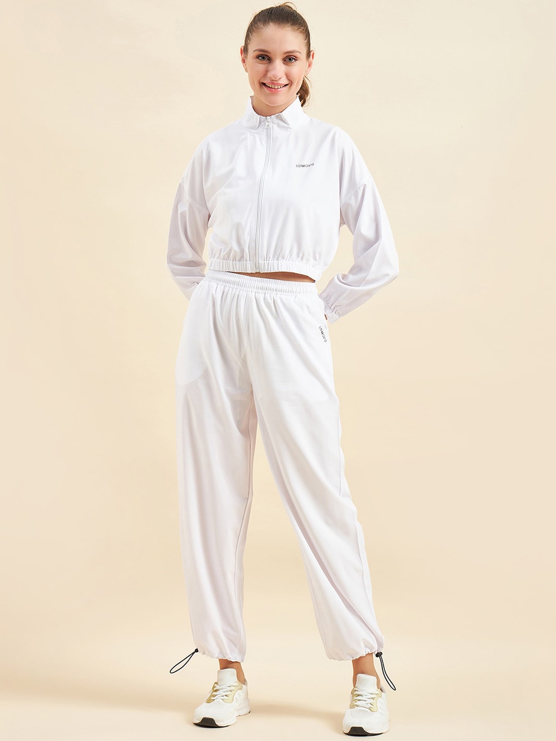 

Sweet Dreams White Stand Collar Long Sleeve Track Suits