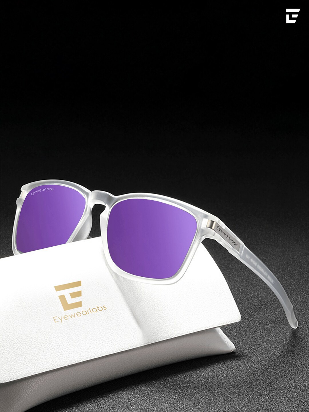 

Eyewearlabs Lens & Wayfarer Sunglasses With Polarised Lens CCrystalSC4EL1091, Purple