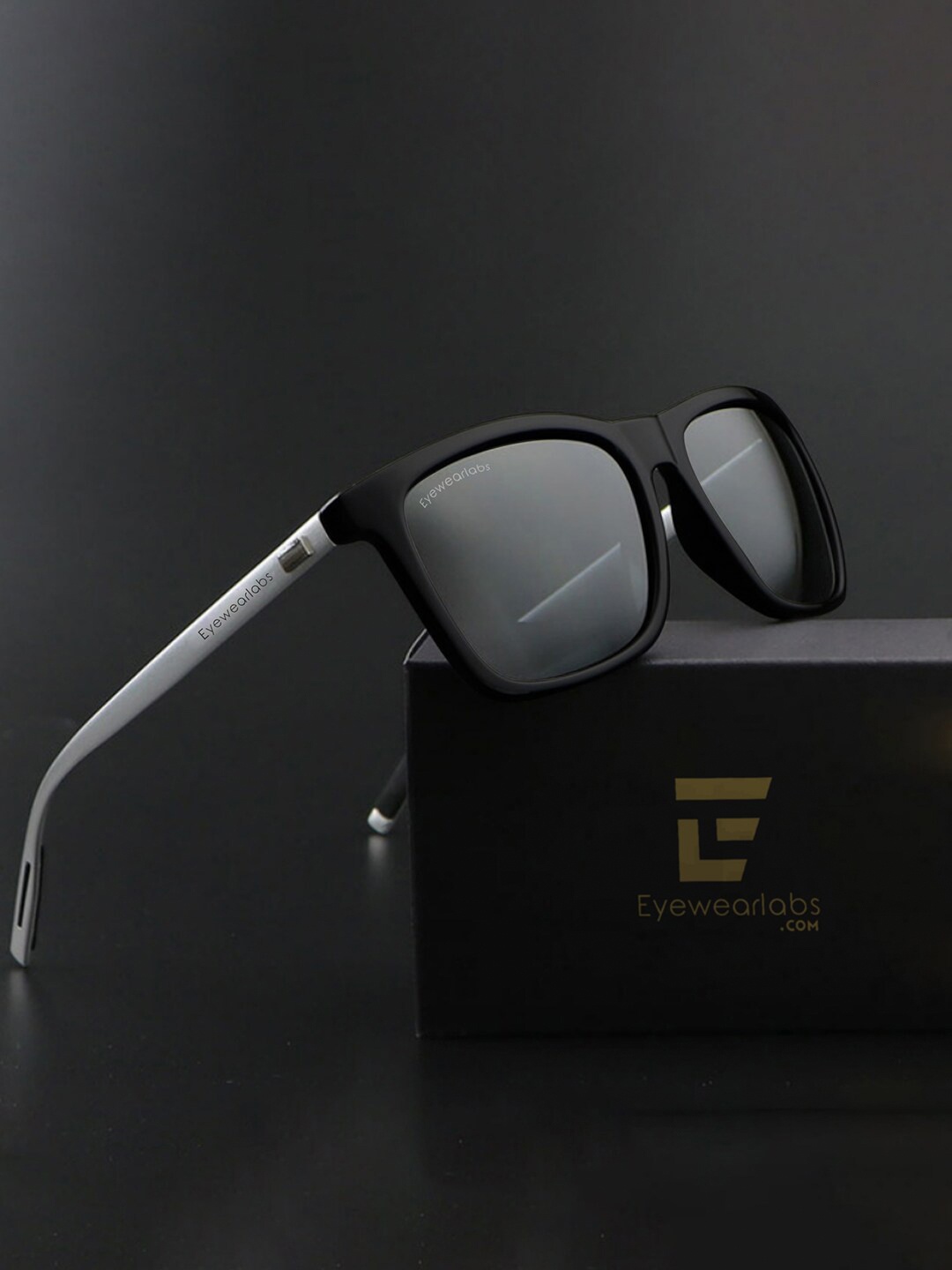 

Eyewearlabs Wayfarer Lens with Polarised and UV Protected Sunglasses SC1EL1012, Black