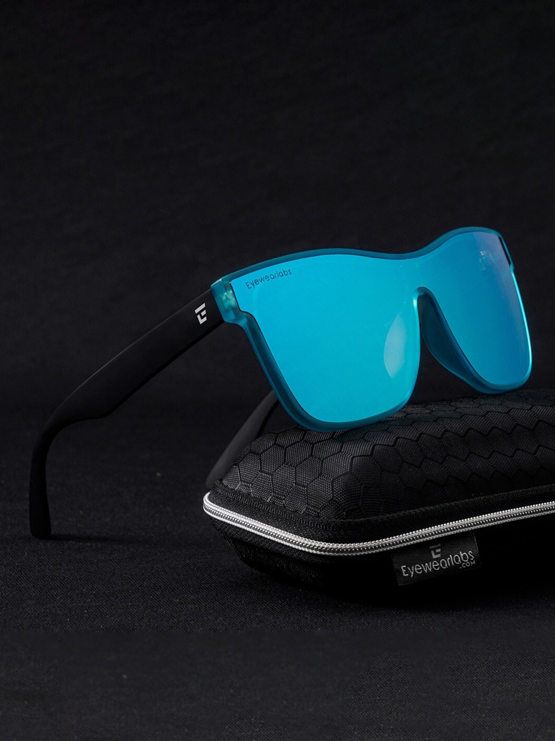 

Eyewearlabs Shield Lens with Polarised and UV Protected Sunglasses SC2EL1118, Blue
