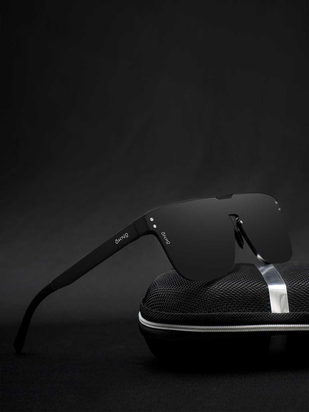 

Eyewearlabs Shield Lens with Polarised and UV Protected Sunglasses CPunisherSC2EL1067, Black