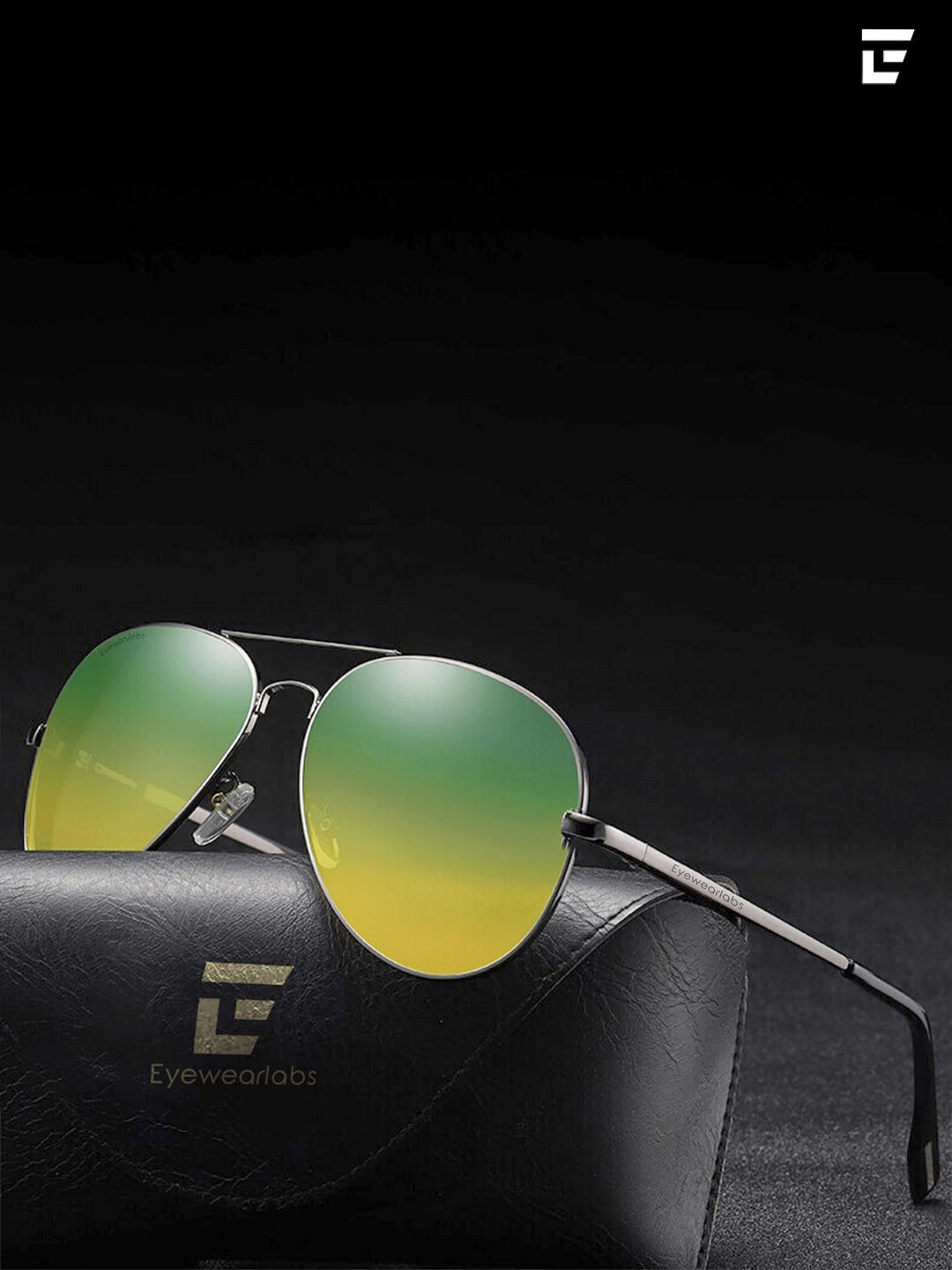

Eyewearlabs Lens & Aviator Sunglasses With Polarised Lens CMSP474SC2EL1014, Green