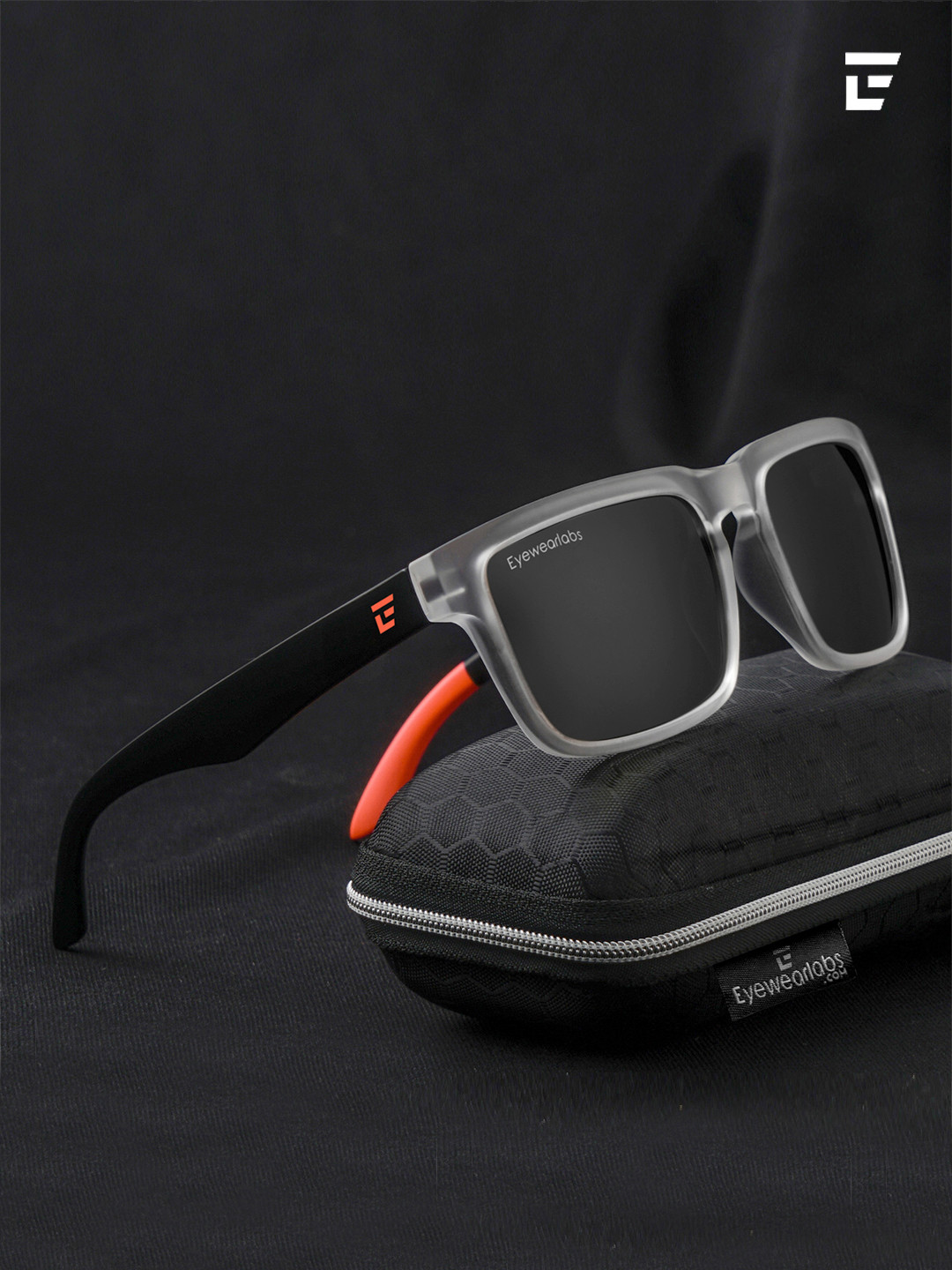 

Eyewearlabs Rectangle Lens with Polarised and UV Protected Sunglasses SC1EL1133, Black