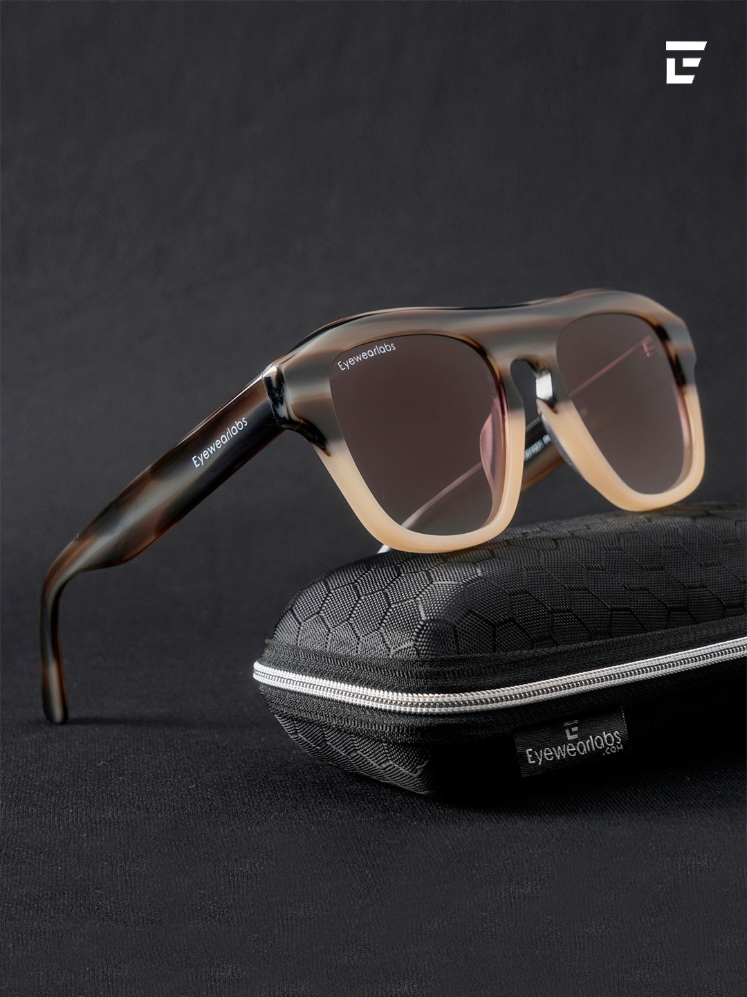 

Eyewearlabs Lens with Polarised and UV Protected Sunglasses CVivianBGSC1EL1175, Beige