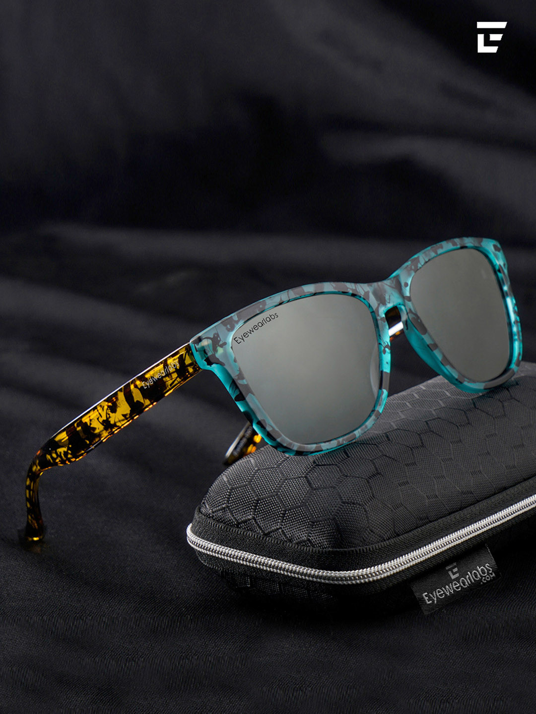 

Eyewearlabs Wayfarer Sunglasses with Polarised and UV Protected Lens, Silver