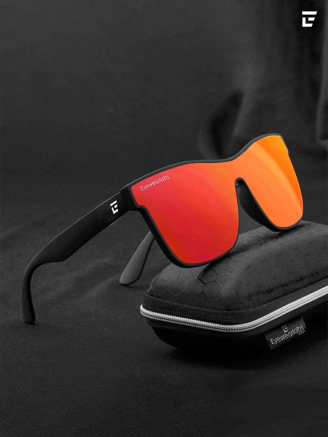 

Eyewearlabs Shield Lens with Polarised and UV Protected Sunglasses SC4EL1142, Red