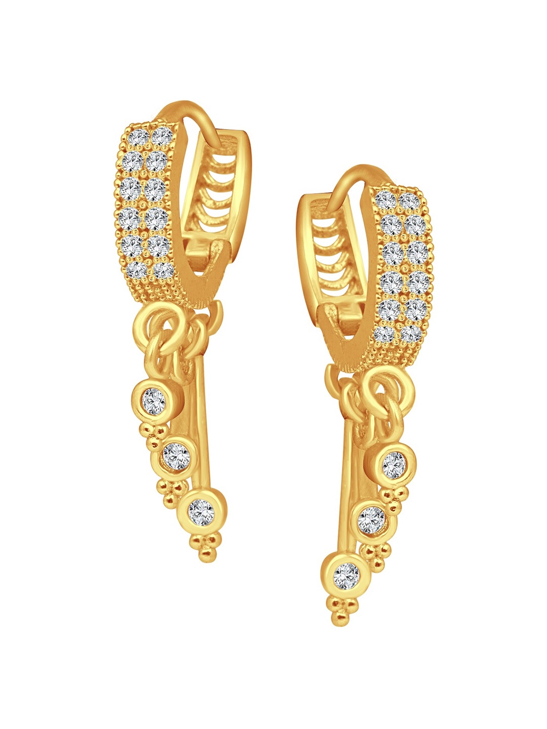 

Vighnaharta Gold-Plated Floral Drop Earrings