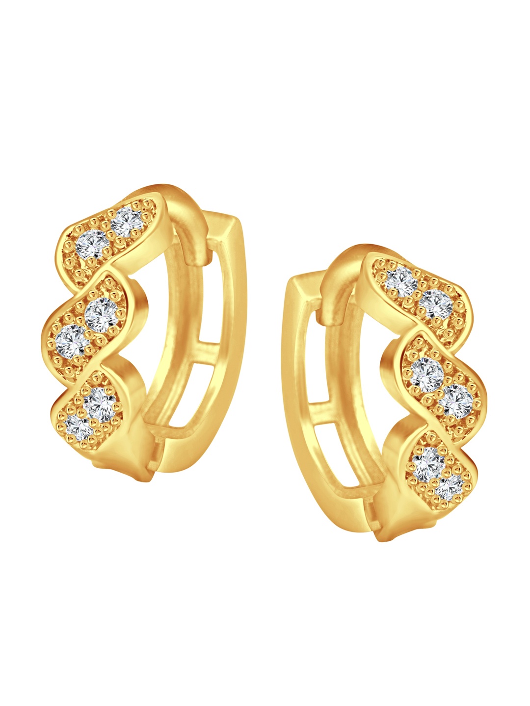 Vighnaharta Gold-Plated Floral Hoop Earrings