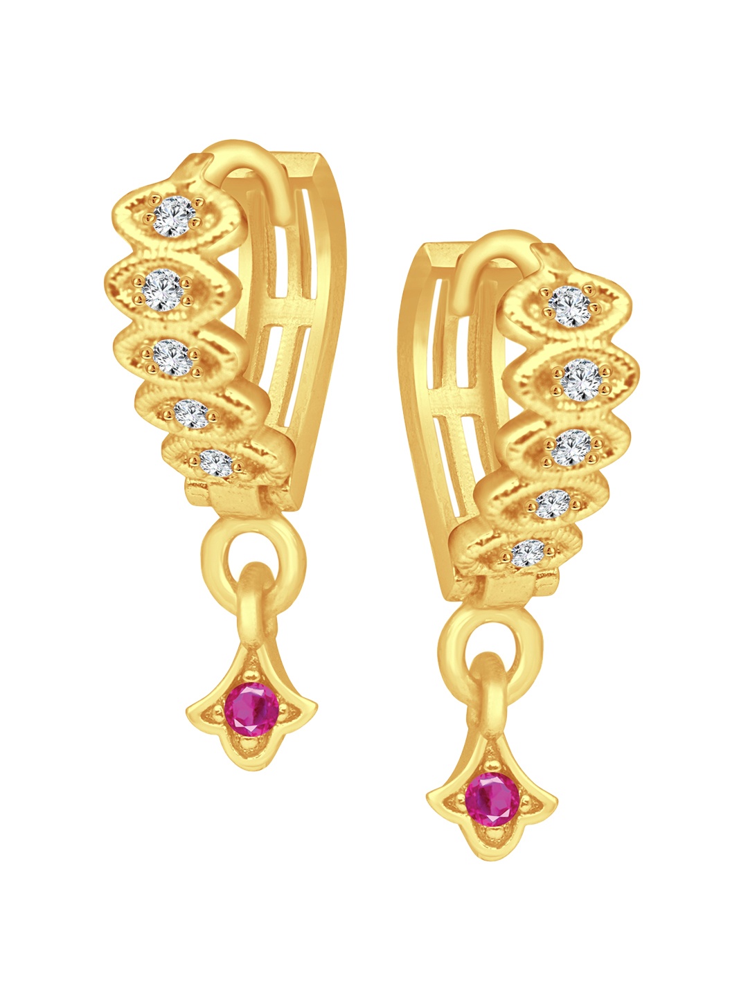 

Vighnaharta Gold-Plated Floral Drop Earrings
