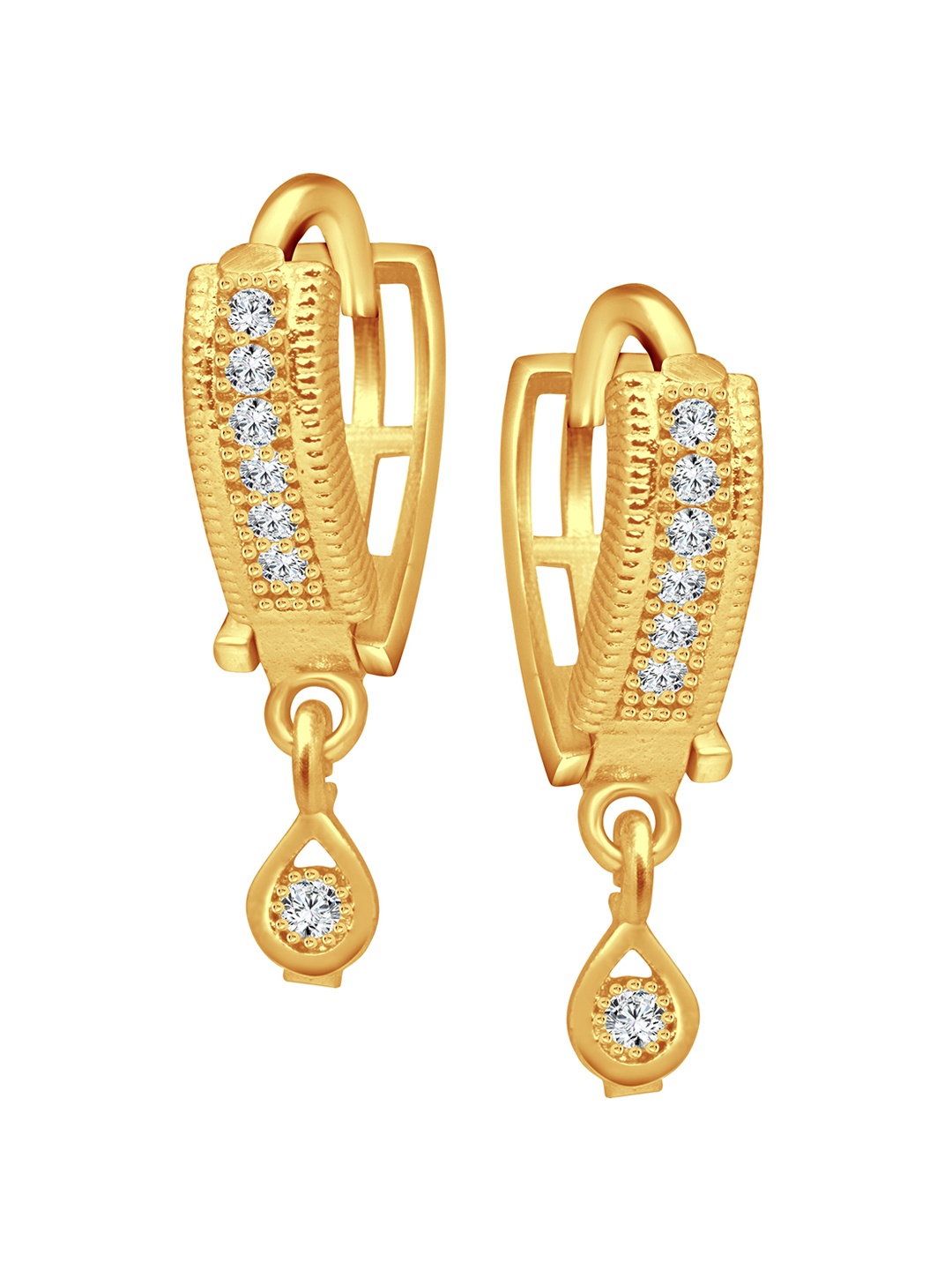 

Vighnaharta Gold-Plated Floral Drop Earrings