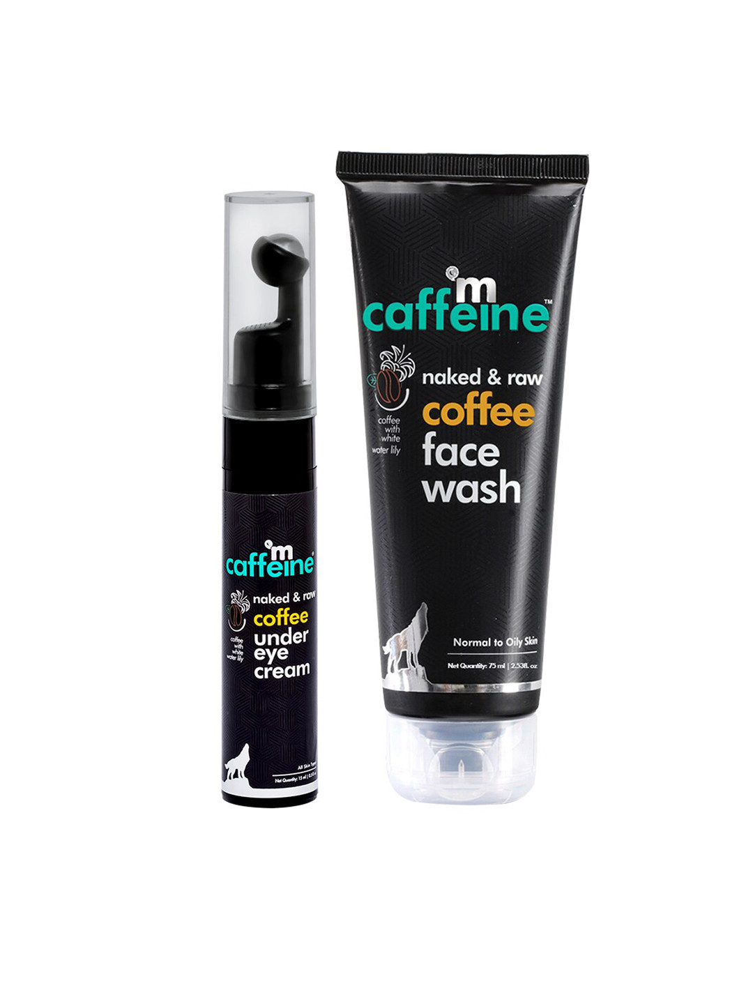 

MCaffeine Naked & Raw Set of Coffee Face Wash 75 ml & Under Eye Cream 15 ml, Black
