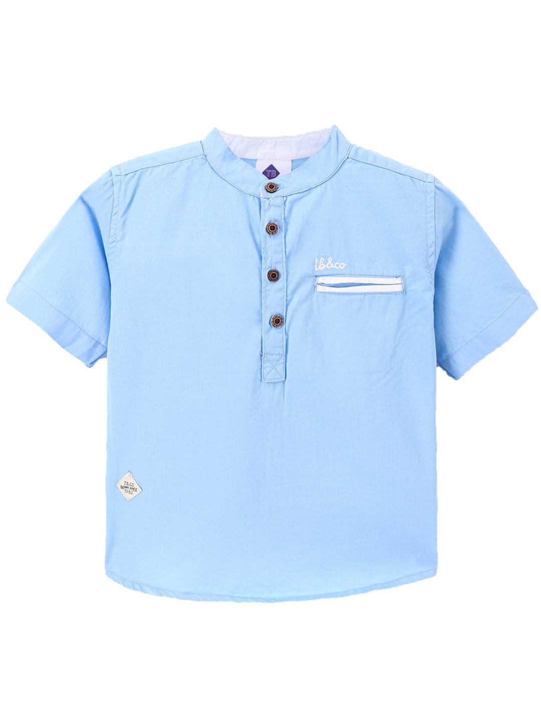 

TONYBOY Boys Premium Opaque Pure Cotton Casual Shirt, Blue