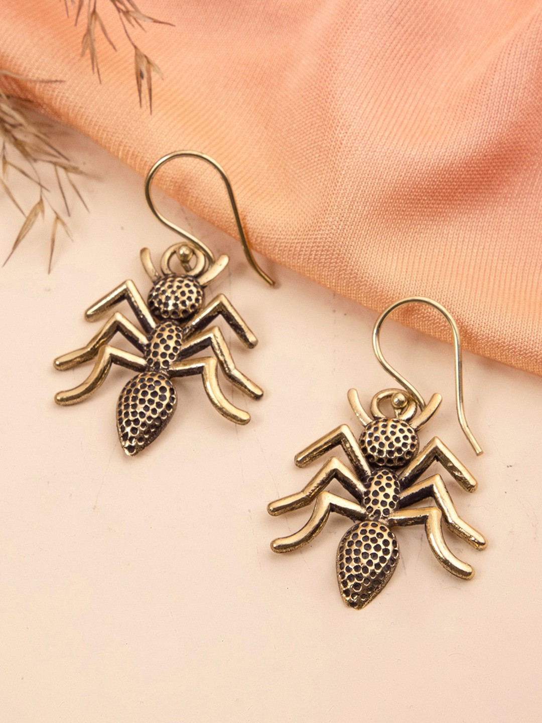 

Studio One Love Brass-Plated Contemporary Drop Earrings, Gold