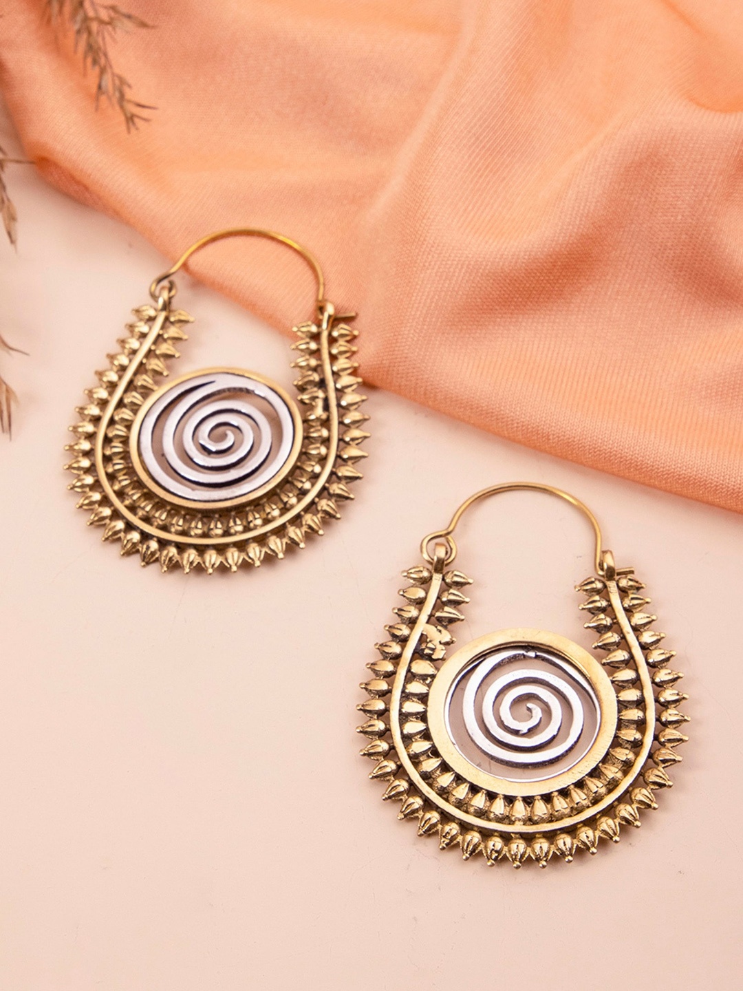 

Studio One Love Brass-Plated Contemporary Drop Earrings, Gold