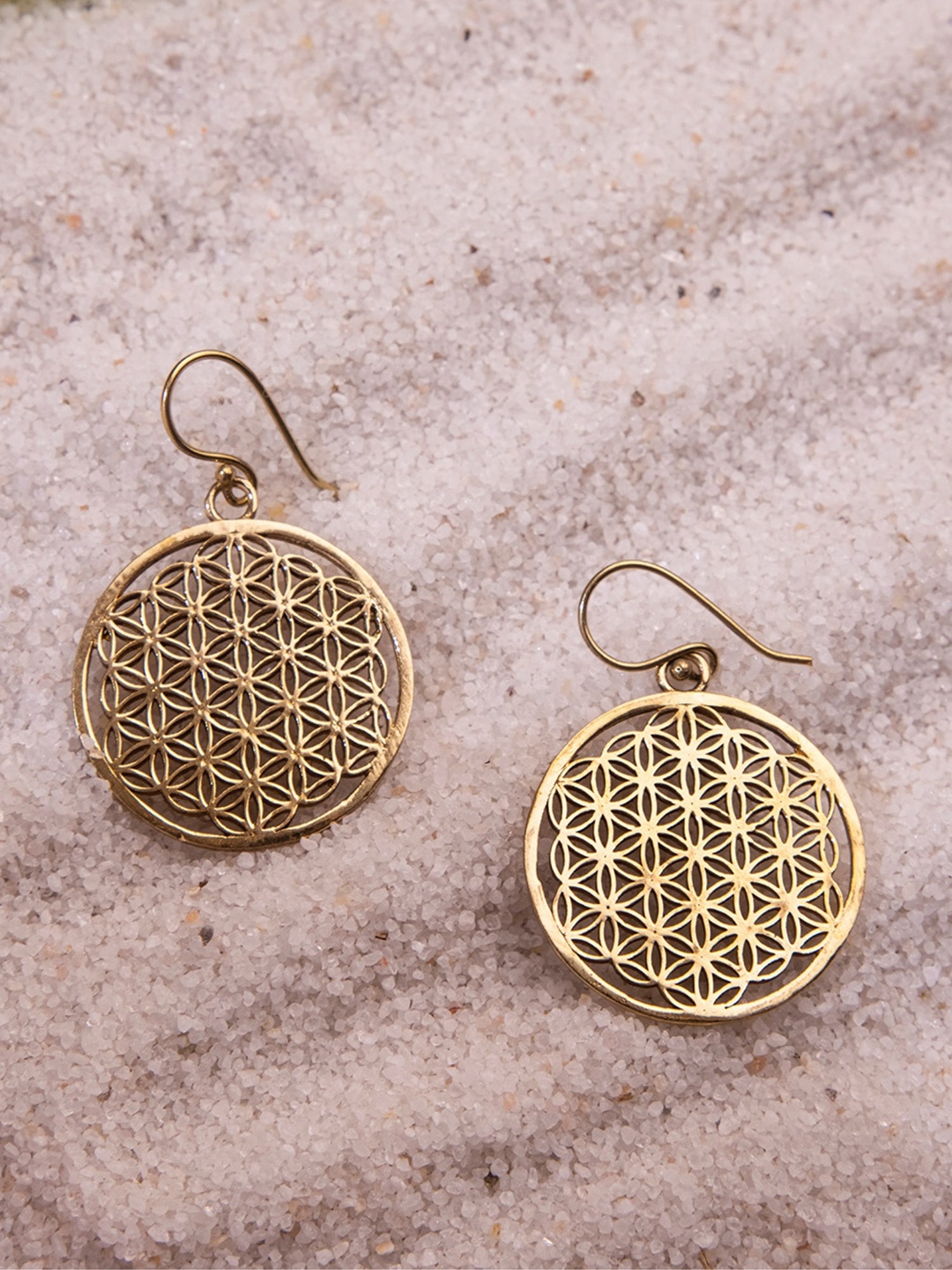 

Studio One Love Brass-Plated Contemporary Drop Earrings, Gold