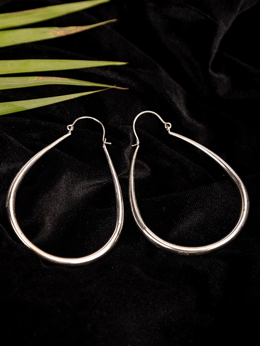 

Studio One Love Oval Shaped Hoop Earrings, Silver