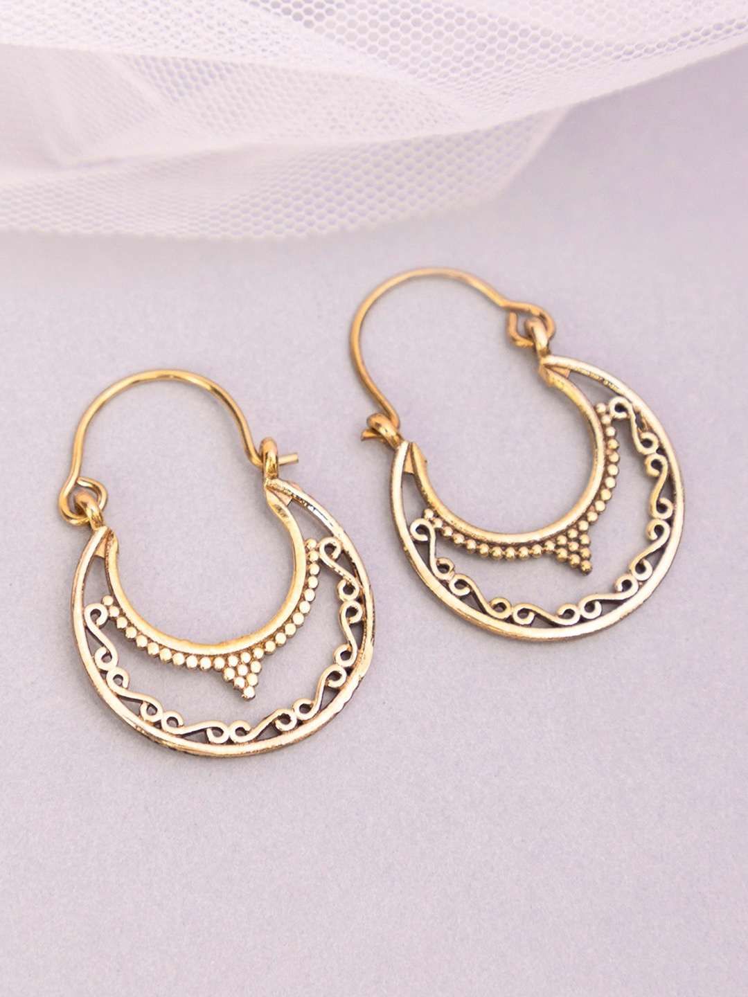 

Studio One Love Crescent Shaped Hoop Earrings, Gold