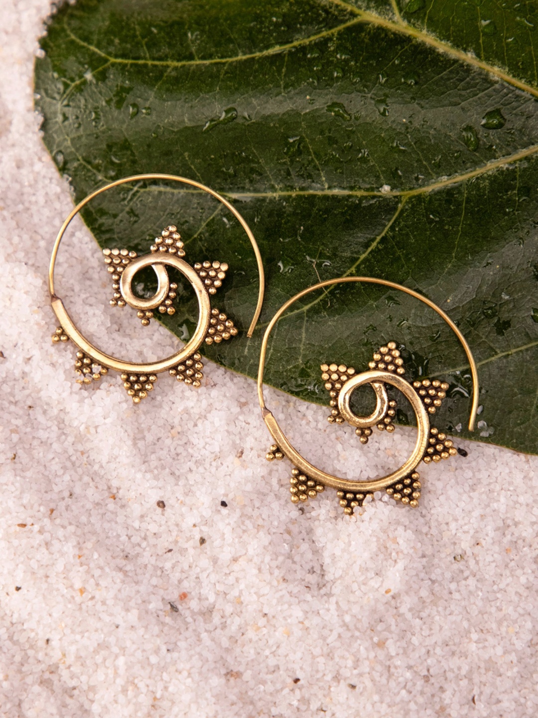 

Studio One Love Brass-Plated Contemporary Drop Earrings, Gold