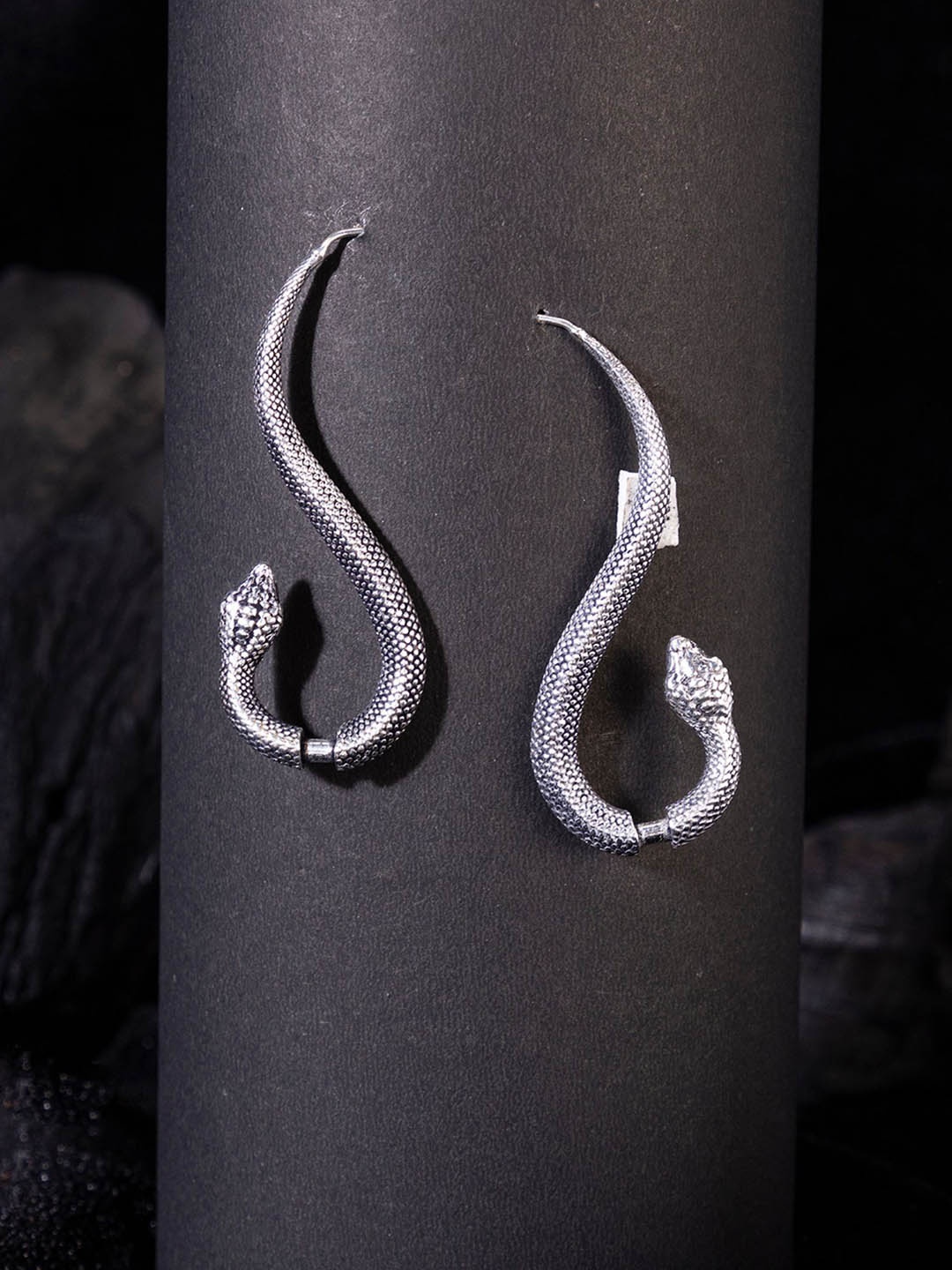 

Studio One Love Brass-Plated Contemporary Drop Earrings, Silver