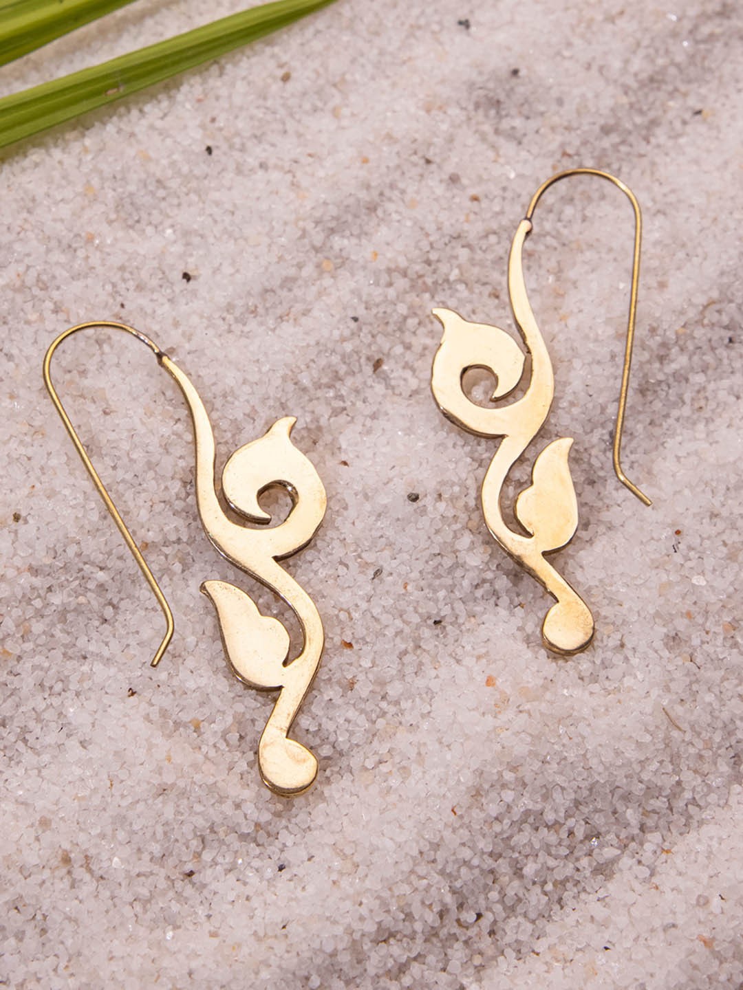 

Studio One Love Brass-Plated Contemporary Studs Earrings, Gold