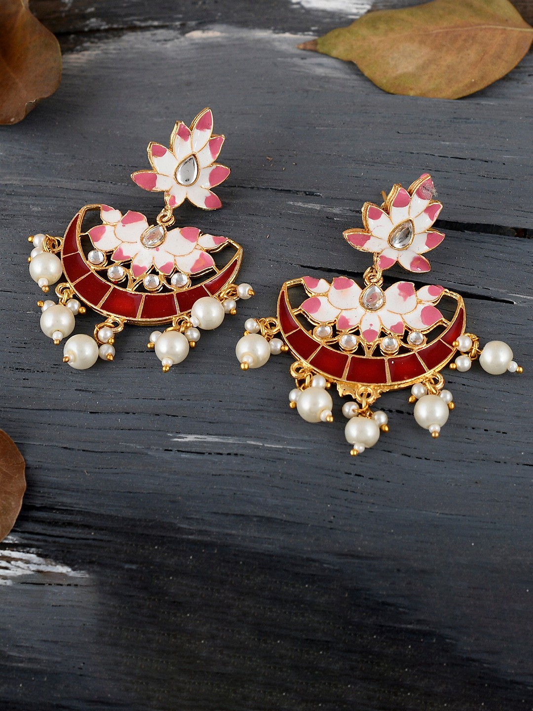 

DASTOOR Crescent Shaped Drop Earrings, Gold