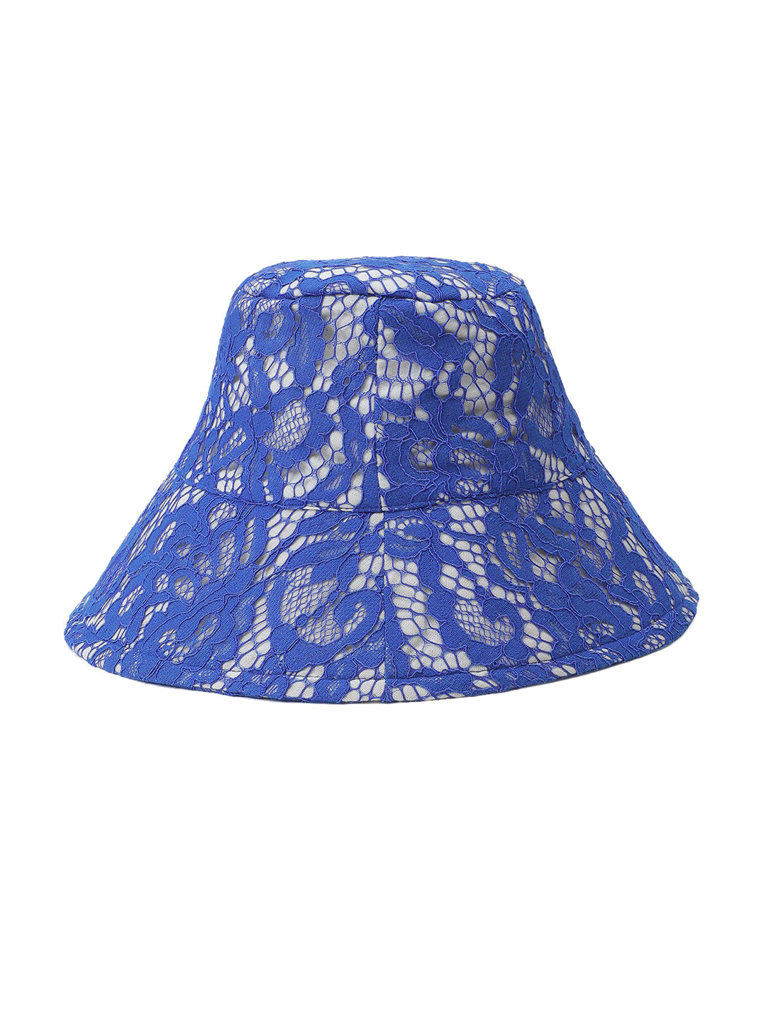 

Oxolloxo Women Self Design Lace Bucket Hat, Blue