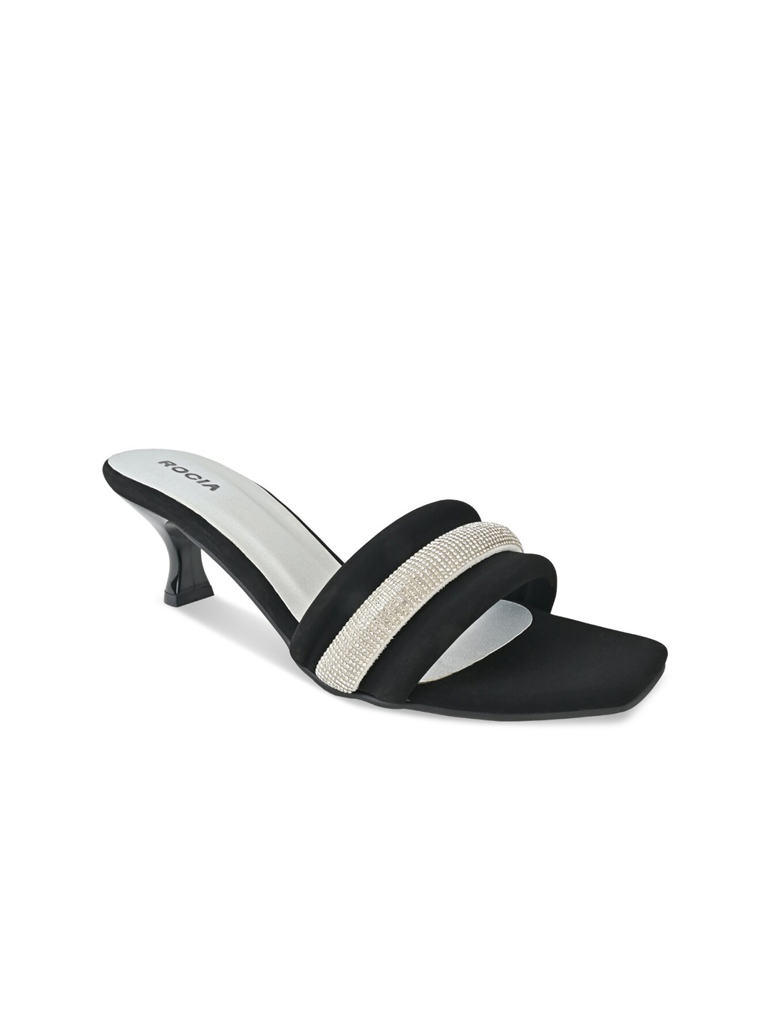 

Rocia Embellished Strap Kitten Heels, Black
