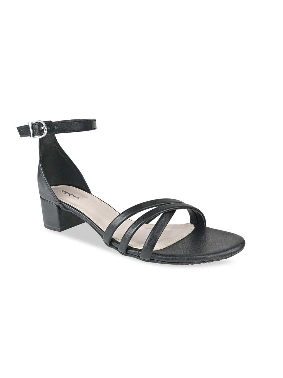 

Rocia Textured Strappy Block Heels, Black