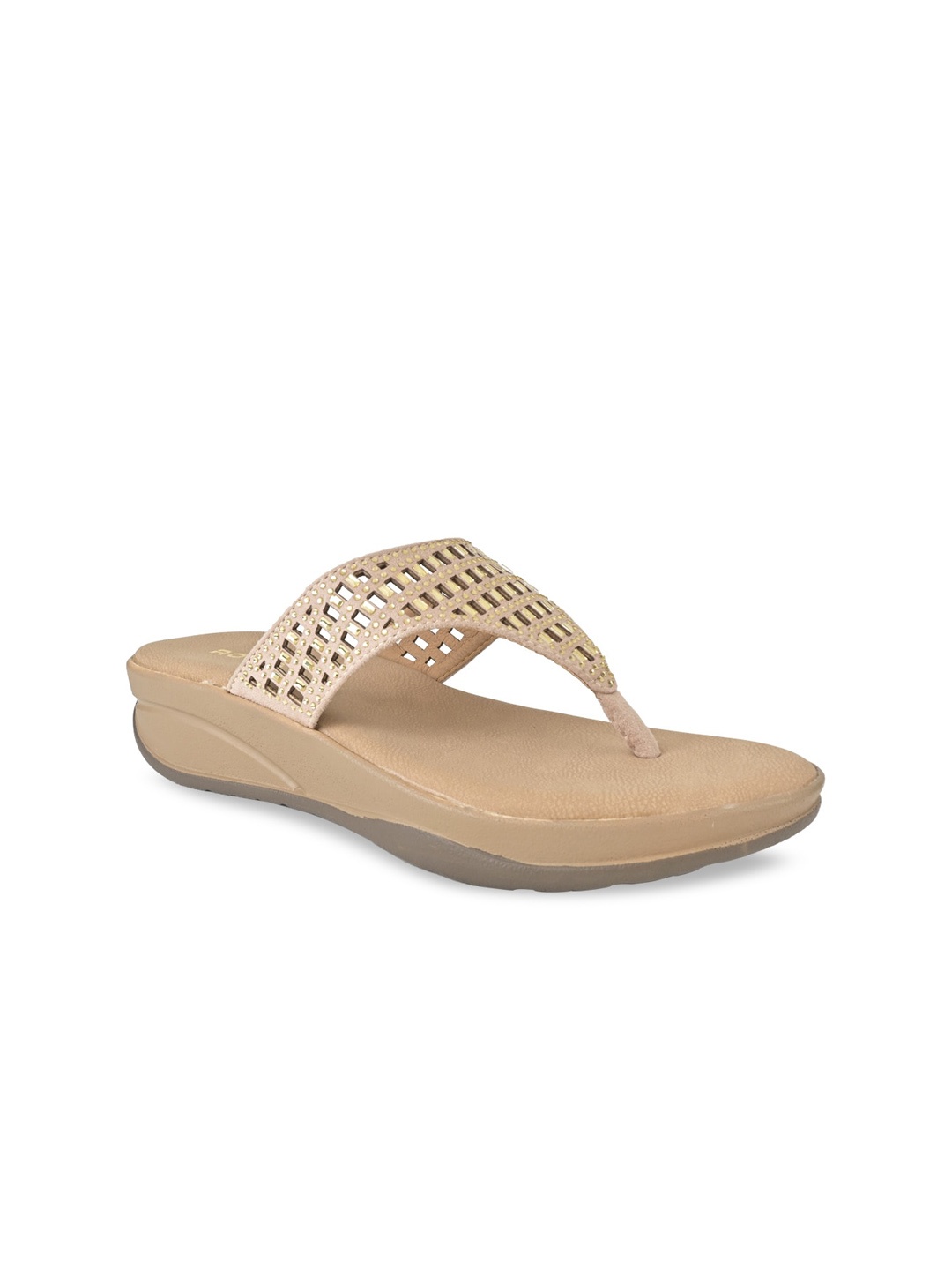 

Rocia Laser Cuts Embellished Comfort Heels, Beige
