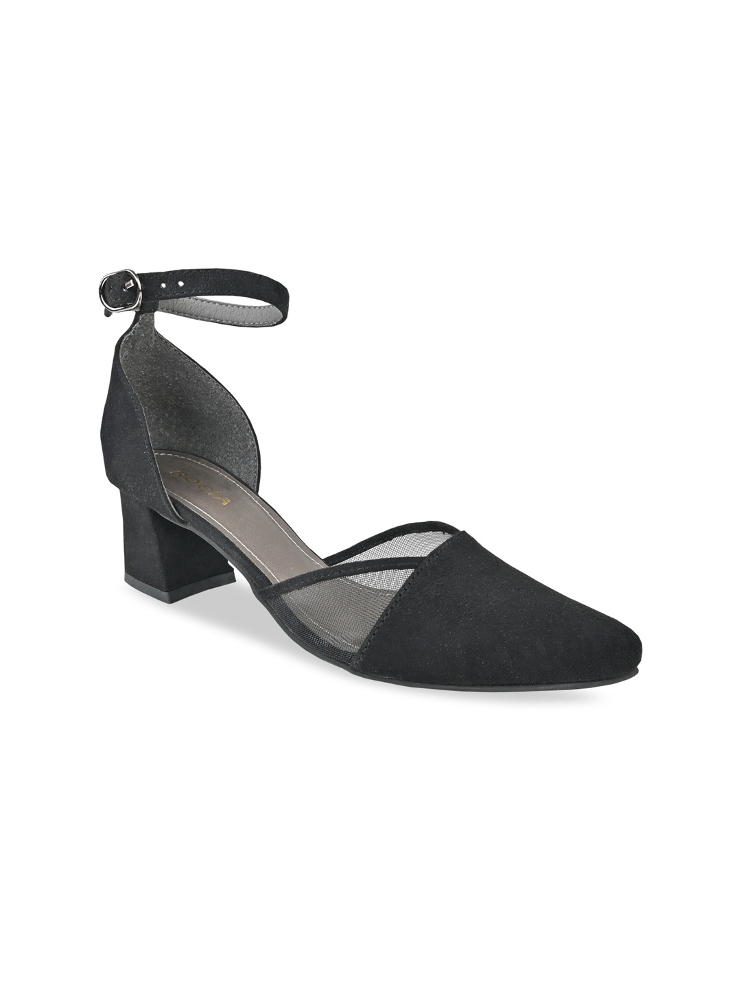 

Rocia Pointed Toe Block Heel Mules, Black