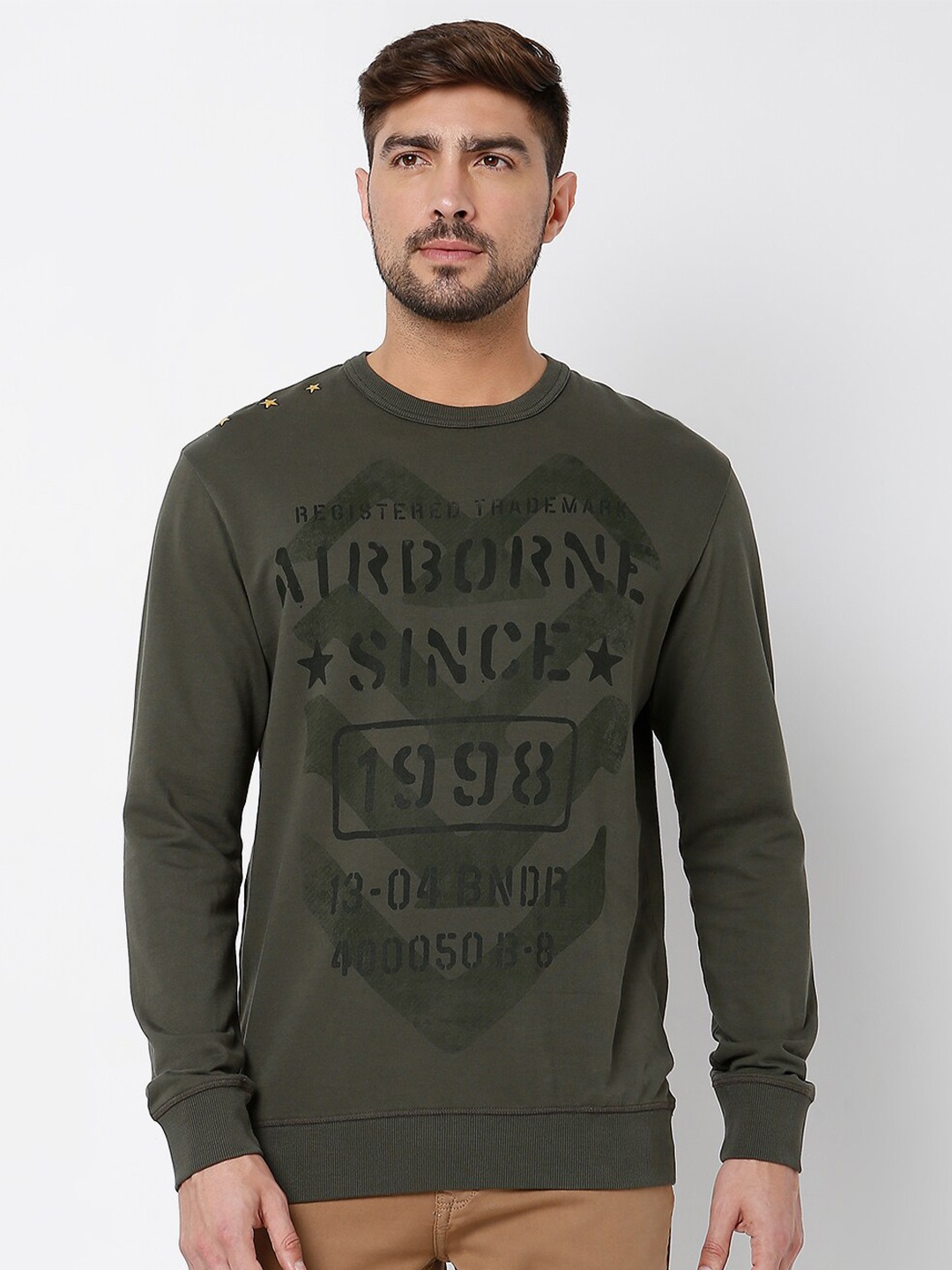 

Mufti Typography Printed Sweatshirt, Olive