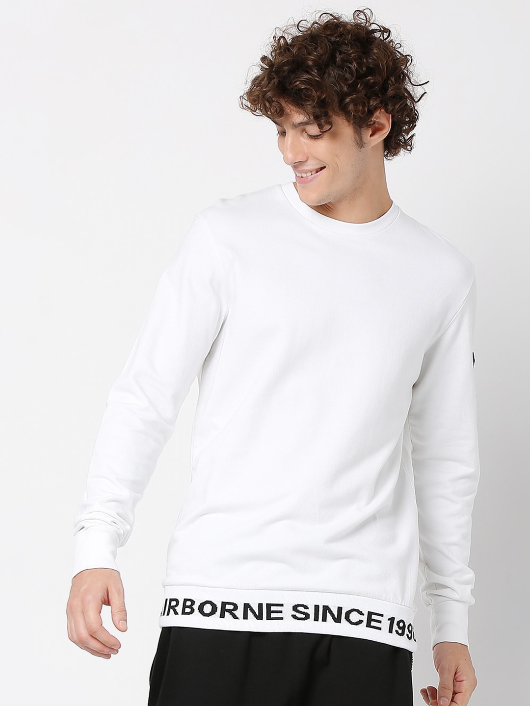 

Mufti Men Solid Pure Cotton Sweatshirt, White