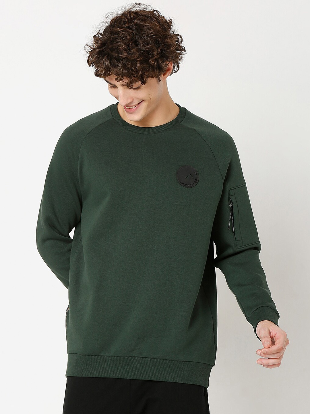 

Mufti Men Slim Fit Cotton Sweatshirt, Olive