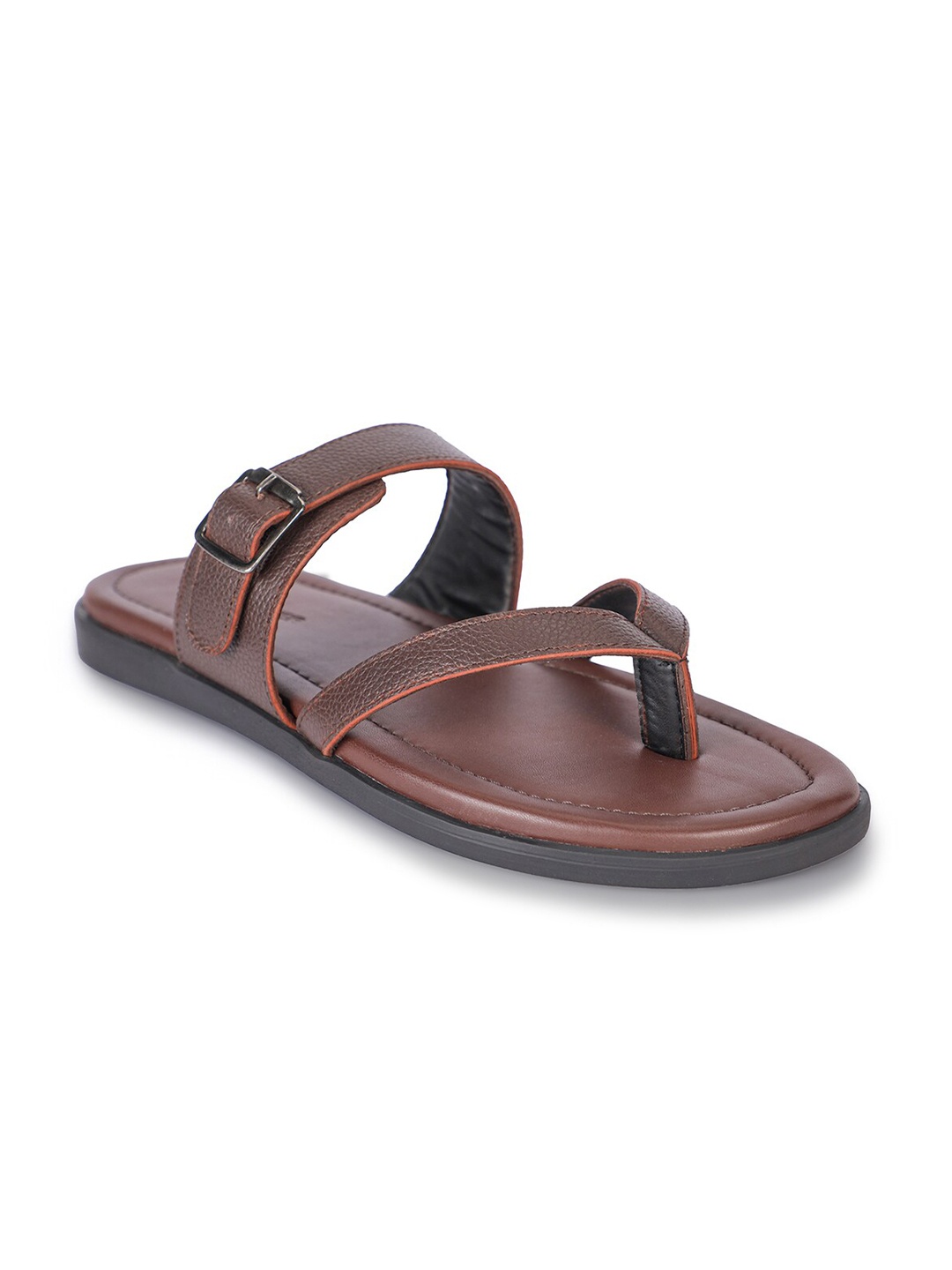 

BEAVER Men Textured Leather Comfort Sandals, Brown