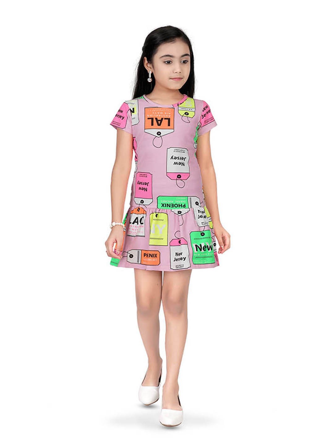 

Tiny Girl Girls Printed T-shirt Dress, Pink