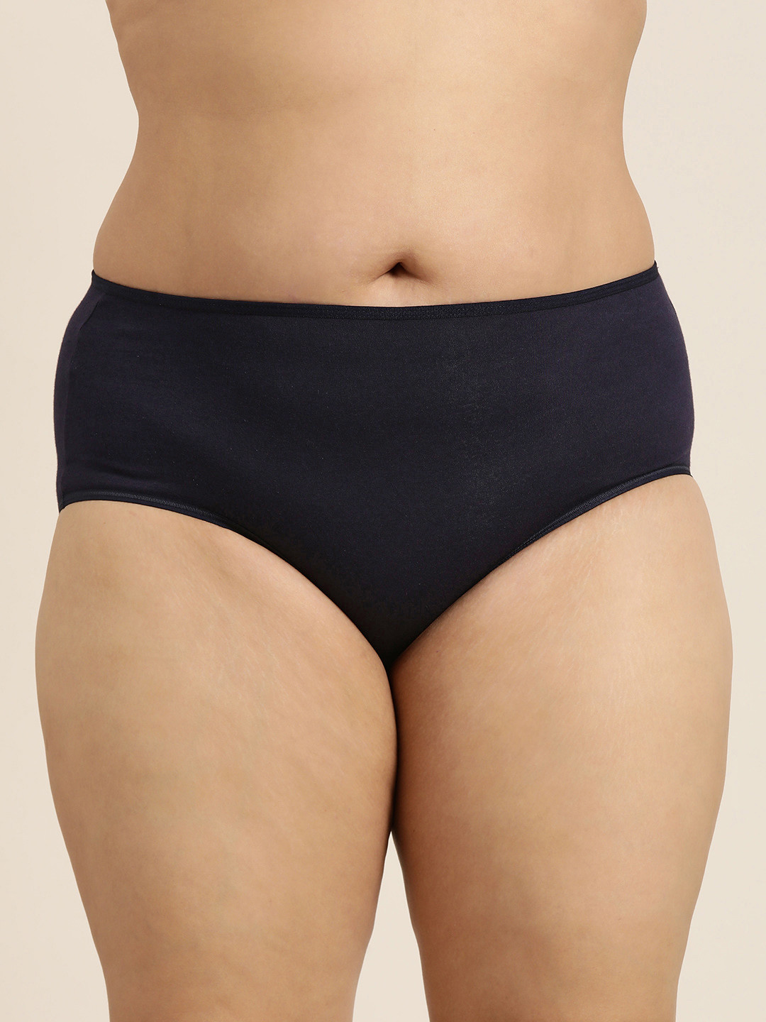 

Sztori Women Plus Size Solid High-Rise Hipster Brief, Navy blue
