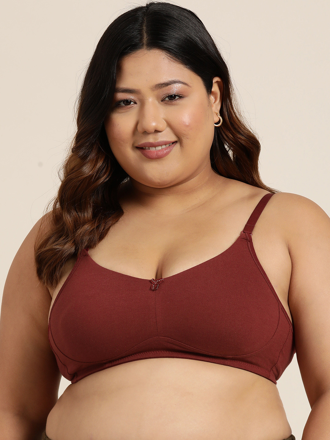 

Sztori Plus Size Full Coverage Bra, Maroon