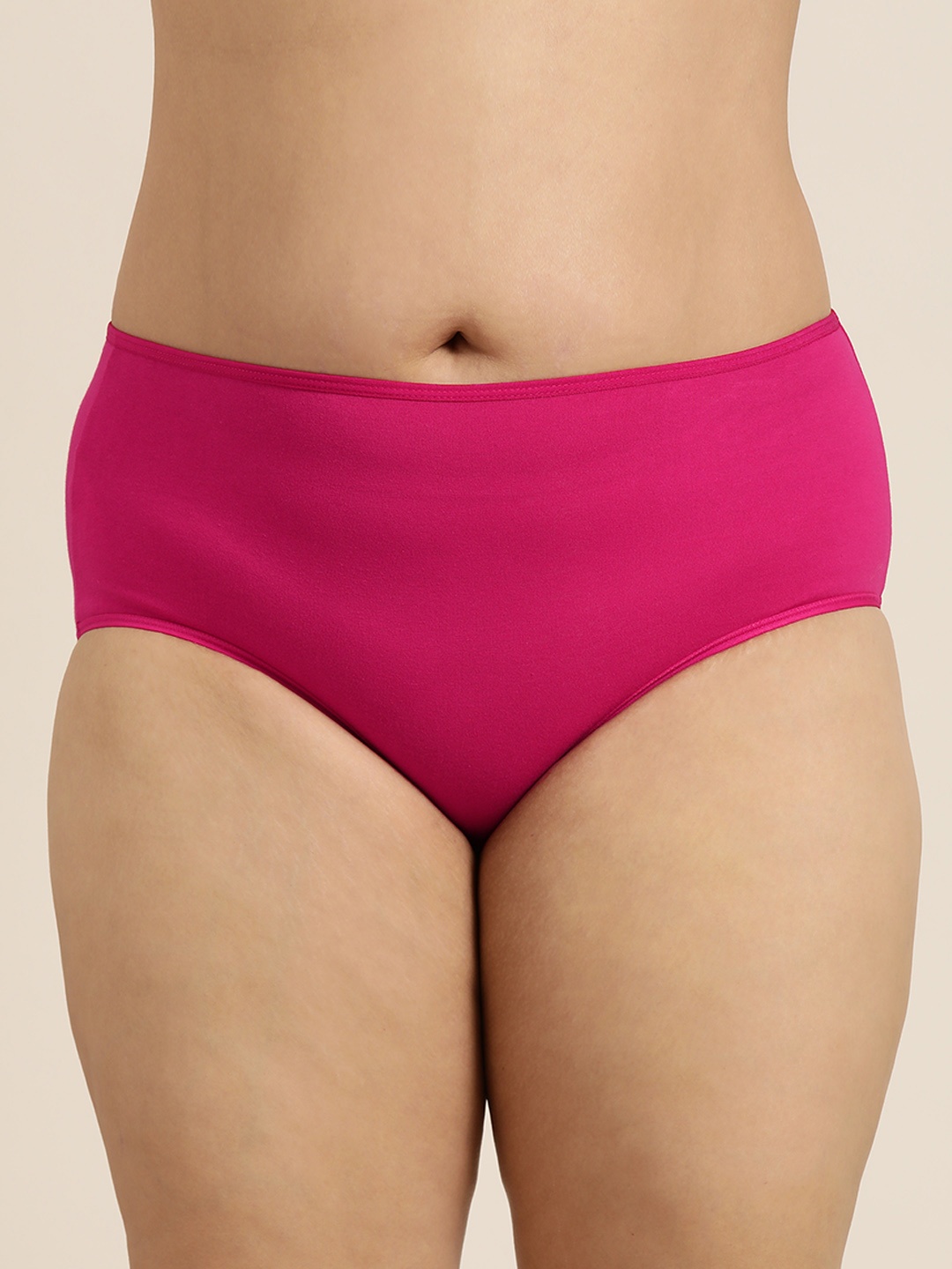 

Sztori Women Plus Size Solid High-Rise Hipster Brief, Pink