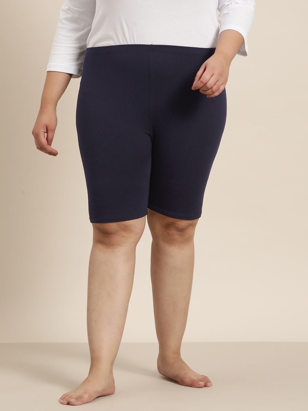 

Sztori Women Plus Size High-Rise Lounge Shorts, Navy blue
